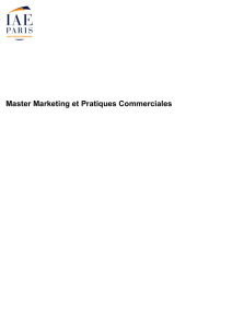 Master Marketing et Pratiques Commerciales