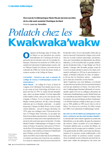 Kwakwaka`wakw Potlatch chez les
