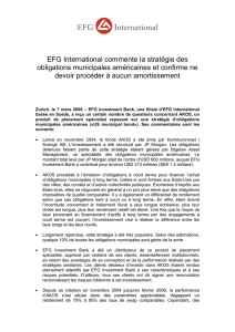EFG International commente la stratégie des obligations