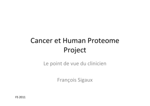 Cancer et Human Proteome Project