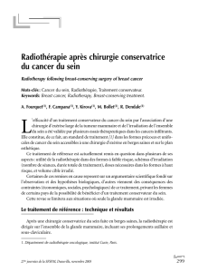 Radiothérapie après chirurgie conservatrice du cancer du sein