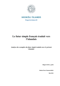 Le futur simple français traduit vers l`islandais