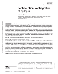 Contraception, contragestion et épilepsie
