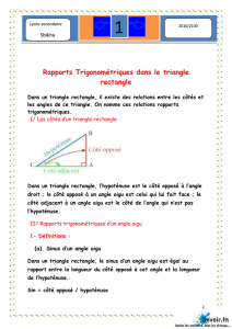 Rapports Trigonométriques dans le triangle