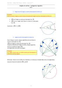 Angles et cercles – polygones réguliers