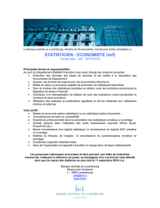 STATISTICIEN - ECONOMISTE (m/f)