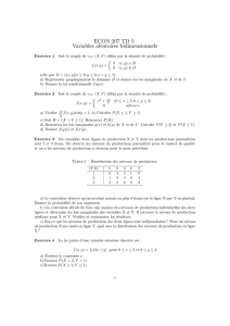 ECON 207 TD 5 Variables aléatoires bidimensionnels