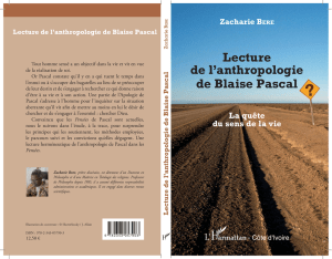 Lecture de l`anthropologie de Blaise Pascal