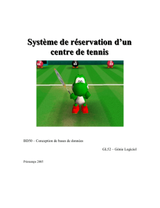 Système de réservation d`un centre de tennis
