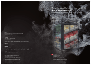 Marketing et publicité pour les produits du tabac – Nouveaux éléments