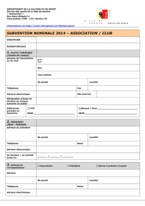 subvention nominale 2014 – association / club
