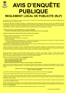 REGLEMENT LOCAL DE PUBLICITE (RLP)