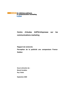 Centre d`études AAPQ-Infopresse sur les communications marketing