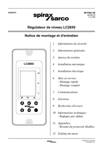 Régulateur de niveau LC2650 Notice de montage et