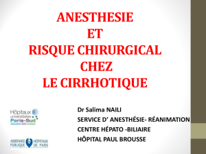 Ø Anesthésie et risque chirurgical chez le cirrhotique