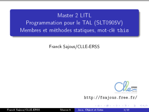 Master 2 LITL Programmation pour le TAL - Franck Sajous