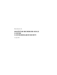 société de recherche sur le cancer/ cancer research society