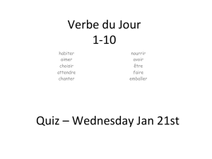 Verbe du Jour 1-10 Quiz – Wednesday Jan 21st