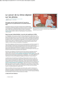 Le cancer de la rétine dépisté sur les photos | Actualité | LeFigaro.fr