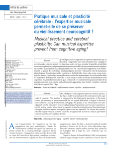 Pratique musicale et plasticité cérébrale : l`expertise musicale