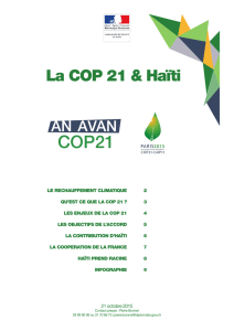 Haïti et la COP21 - Ambassade de France en Haïti
