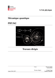 M´ecanique quantique PHY362 Travaux dirig´es - Fichier