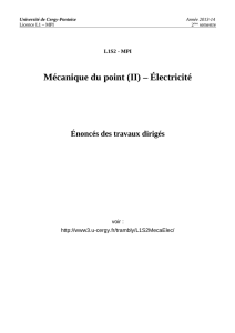 Mécanique du point (II) – Électricité - Université de Cergy