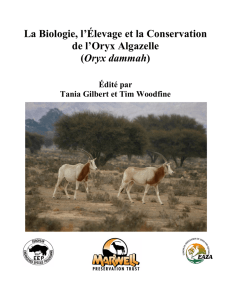 La Biologie, l`Élevage et la Conservation de l`Oryx