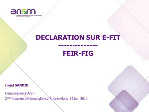 SAISIE INFORMATIQUE DES FEIR, FIG, FEIGD SUR e