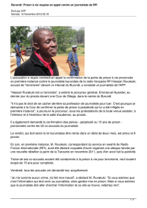 Burundi: Prison à vie requise en appel contre un