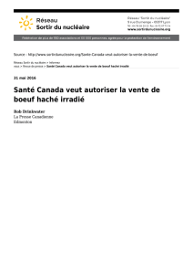Santé Canada veut autoriser la vente de boeuf haché irradié