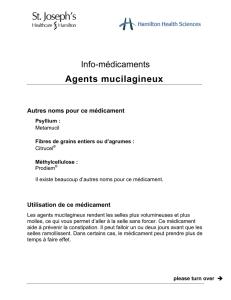 Agents mucilagineux - Info-medicaments (Bulk Forming Agents