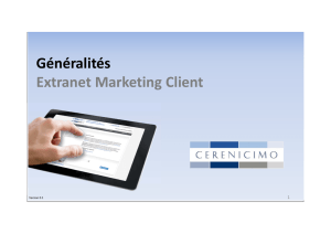 Généralités Extranet Marketing Client