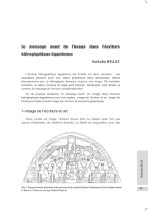 Le message muet de l`image dans l`écriture hiéroglyphique