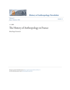 The History of Anthropology in France