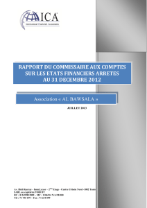 rapport du commissaire aux comptes sur les etats financiers arretes
