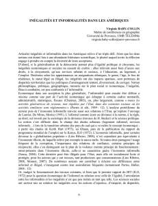 inégalités et informalités dans les amériques