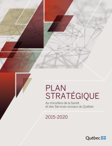 Plan stratégique du ministère de la Santé et des Services sociaux