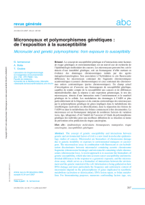 Micronoyaux et polymorphismes génétiques