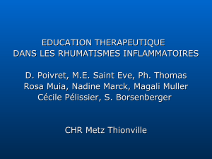 Education Thérapeutique dans les rhumatismes