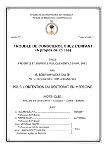 TROUBLE DE CONSCIENCE CHEZ L`ENFANT