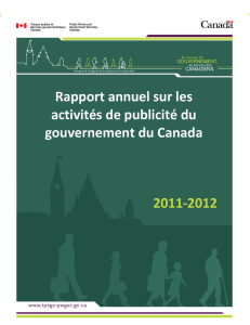 Rapport annuel de 2011-2012 sur les activités de publicité du