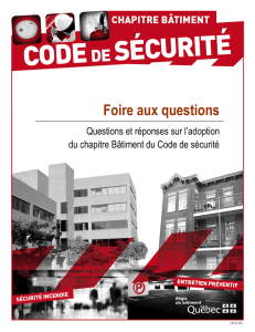 Foire aux questions - chapitre Bâtiment du Code de sécurité