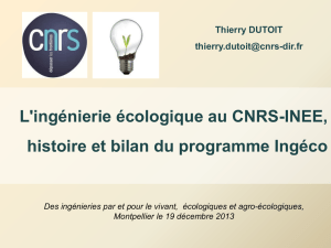 L`ingénierie écologique au CNRS-INEE