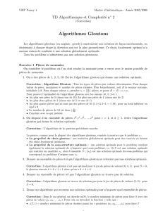 Algorithmes Gloutons - LIX