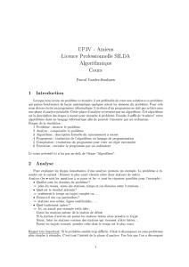 UPJV - Amiens Licence Professionnelle SILDA Algorithmique