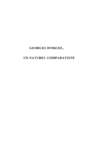 GEORGES DUMÉZIL, UN NATUREL COMPARATISTE