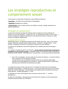 Les stratégies reproductives et comportement sexuel