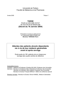 THESE (Décret du 16 Janvier 2004) Attentes des patients alcoolo