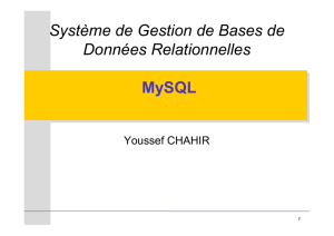 Système de Gestion de Bases de Données Relationnelles MySQL